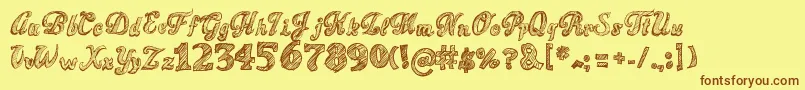 SketchToska Font – Brown Fonts on Yellow Background