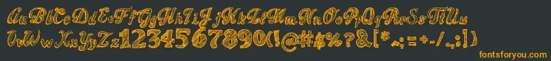 SketchToska Font – Orange Fonts on Black Background