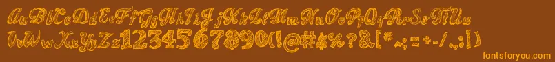 SketchToska Font – Orange Fonts on Brown Background