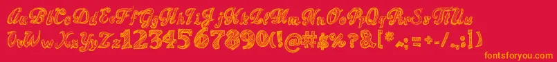 SketchToska Font – Orange Fonts on Red Background