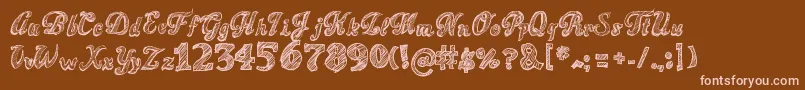 SketchToska Font – Pink Fonts on Brown Background