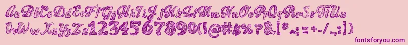 SketchToska-Schriftart – Violette Schriften auf rosa Hintergrund