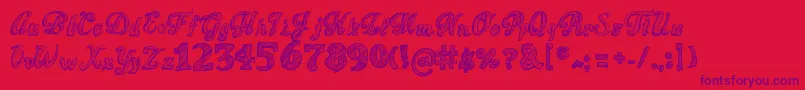 SketchToska Font – Purple Fonts on Red Background