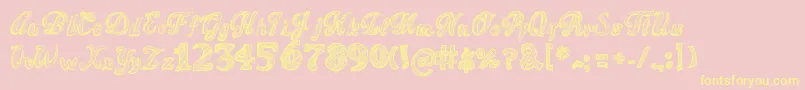 SketchToska-Schriftart – Gelbe Schriften auf rosa Hintergrund