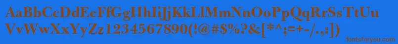 BulmermtstdBold Font – Brown Fonts on Blue Background