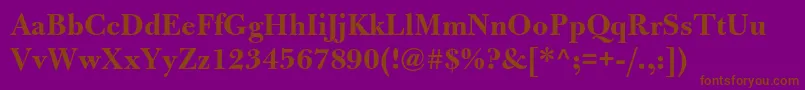 フォントBulmermtstdBold – 紫色の背景に茶色のフォント