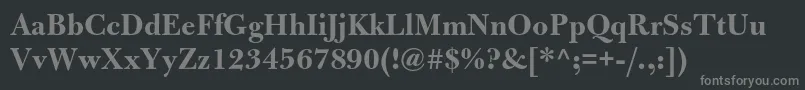 フォントBulmermtstdBold – 黒い背景に灰色の文字