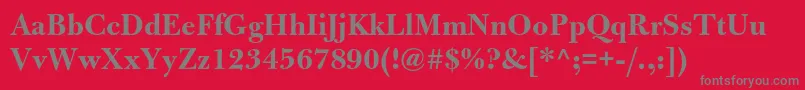 フォントBulmermtstdBold – 赤い背景に灰色の文字