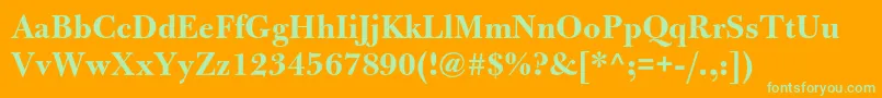 BulmermtstdBold Font – Green Fonts on Orange Background