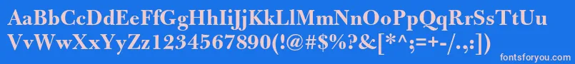 BulmermtstdBold Font – Pink Fonts on Blue Background