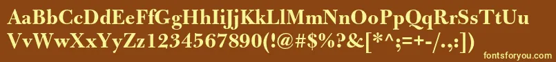 BulmermtstdBold Font – Yellow Fonts on Brown Background