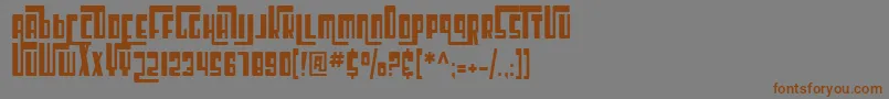 フォントSfCosmicAgeCondensed – 茶色の文字が灰色の背景にあります。