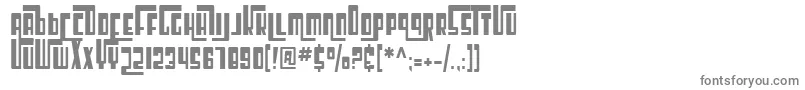 SfCosmicAgeCondensed-fontti – harmaat kirjasimet valkoisella taustalla