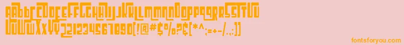 フォントSfCosmicAgeCondensed – オレンジの文字がピンクの背景にあります。