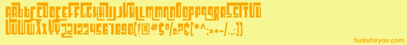 Fonte SfCosmicAgeCondensed – fontes laranjas em um fundo amarelo