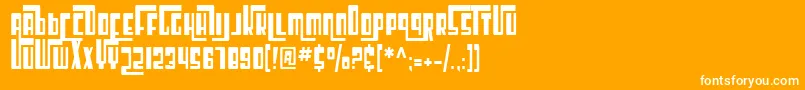 Шрифт SfCosmicAgeCondensed – белые шрифты на оранжевом фоне