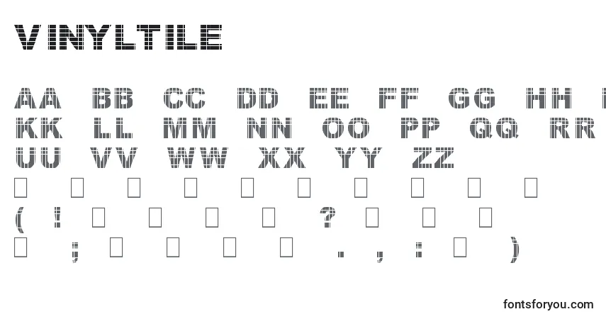 Schriftart VinylTile – Alphabet, Zahlen, spezielle Symbole