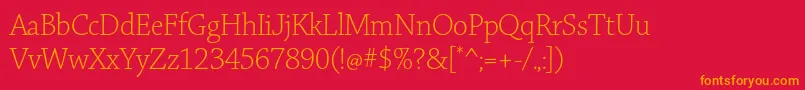 ChaparralproLightdisp Font – Orange Fonts on Red Background