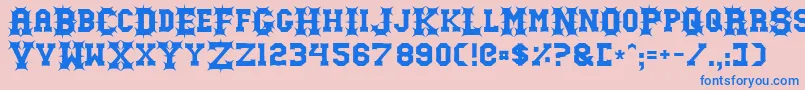 GutcruncherNormal Font – Blue Fonts on Pink Background