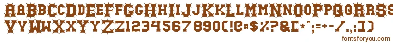 GutcruncherNormal-fontti – ruskeat fontit valkoisella taustalla