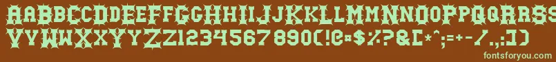 GutcruncherNormal Font – Green Fonts on Brown Background