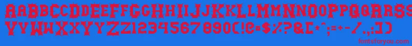 GutcruncherNormal Font – Red Fonts on Blue Background