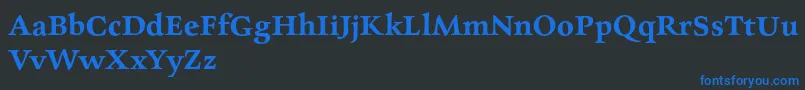 CharpentierrenredDemi-Schriftart – Blaue Schriften auf schwarzem Hintergrund