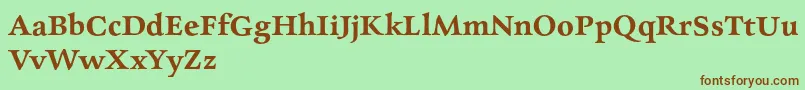 CharpentierrenredDemi-Schriftart – Braune Schriften auf grünem Hintergrund