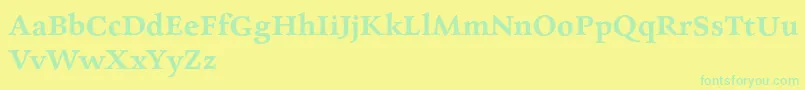 CharpentierrenredDemi Font – Green Fonts on Yellow Background