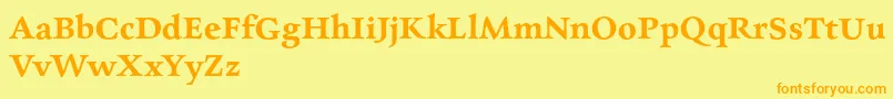 CharpentierrenredDemi-Schriftart – Orangefarbene Schriften auf gelbem Hintergrund