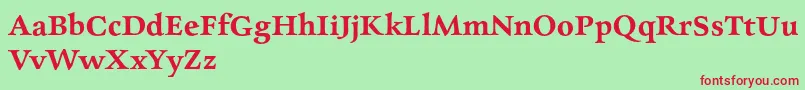 CharpentierrenredDemi Font – Red Fonts on Green Background