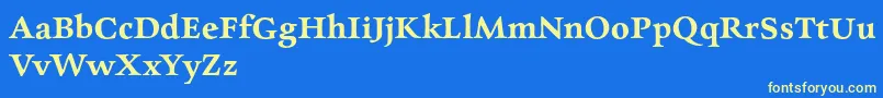 CharpentierrenredDemi-Schriftart – Gelbe Schriften auf blauem Hintergrund