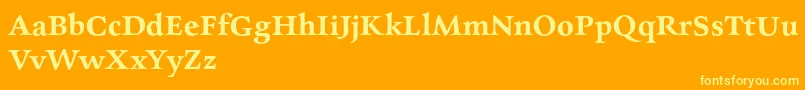 フォントCharpentierrenredDemi – オレンジの背景に黄色の文字