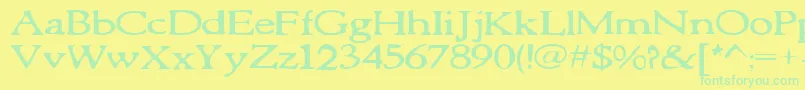 ReadyForMyCloseup Font – Green Fonts on Yellow Background