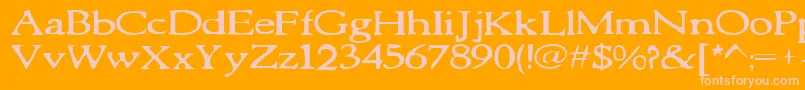 Шрифт ReadyForMyCloseup – розовые шрифты на оранжевом фоне