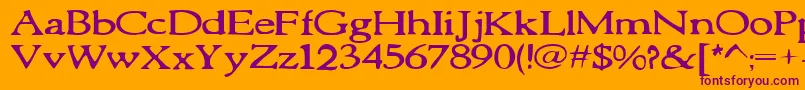 ReadyForMyCloseup Font – Purple Fonts on Orange Background