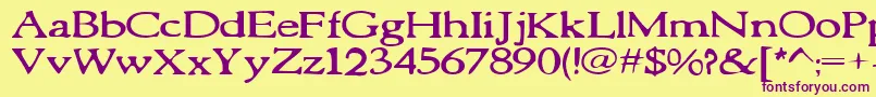 ReadyForMyCloseup Font – Purple Fonts on Yellow Background