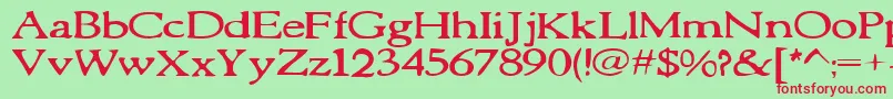 ReadyForMyCloseup-Schriftart – Rote Schriften auf grünem Hintergrund