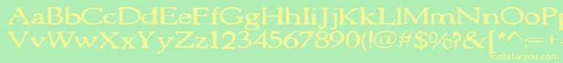 ReadyForMyCloseup Font – Yellow Fonts on Green Background