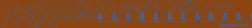 Zentaiges Font – Blue Fonts on Brown Background