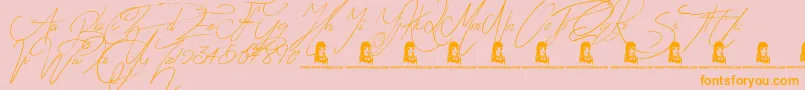 Zentaiges Font – Orange Fonts on Pink Background