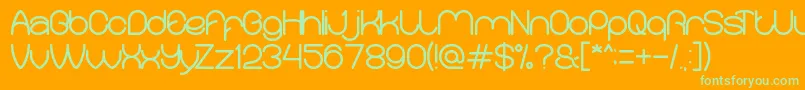 MerpatiPutih-fontti – vihreät fontit oranssilla taustalla