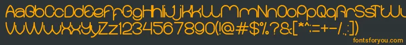 フォントMerpatiPutih – 黒い背景にオレンジの文字