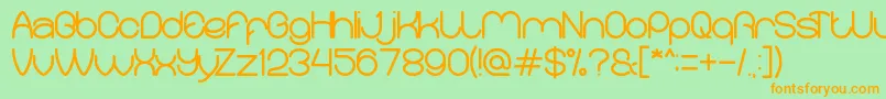 MerpatiPutih-Schriftart – Orangefarbene Schriften auf grünem Hintergrund