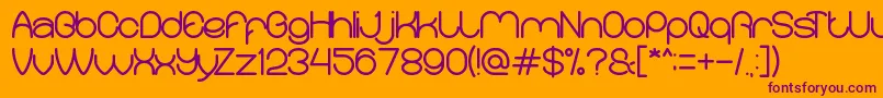 MerpatiPutih-Schriftart – Violette Schriften auf orangefarbenem Hintergrund