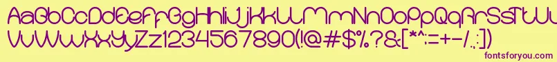 MerpatiPutih Font – Purple Fonts on Yellow Background