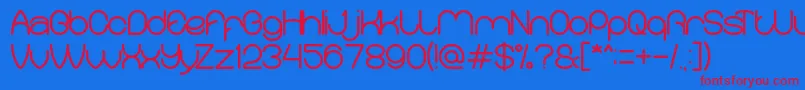 MerpatiPutih-Schriftart – Rote Schriften auf blauem Hintergrund