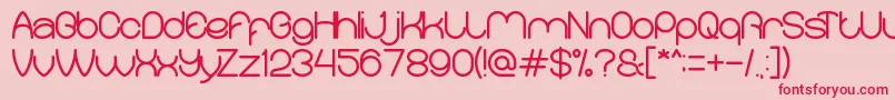 Fonte MerpatiPutih – fontes vermelhas em um fundo rosa