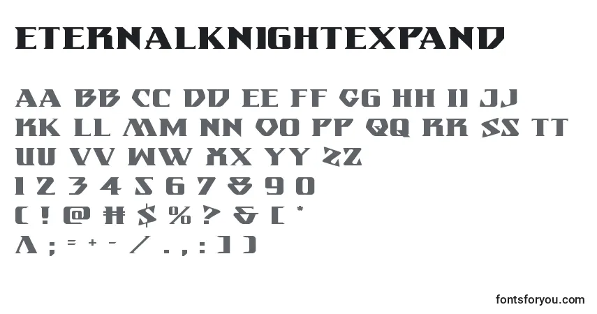 Шрифт Eternalknightexpand – алфавит, цифры, специальные символы