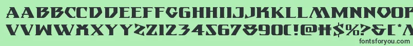 フォントEternalknightexpand – 緑の背景に黒い文字